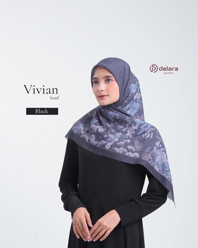 Product image SCARF MOTIF VIVIAN 110 110x110cm BLACK